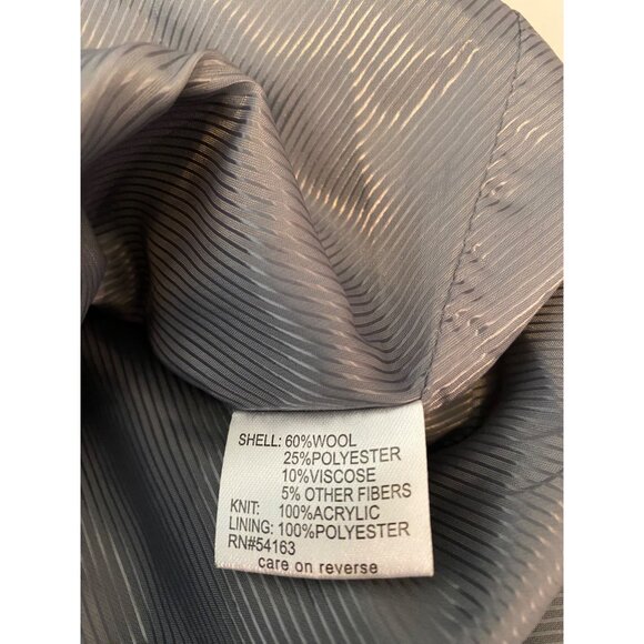 Calvin Klein Womens Black Wool-Blend Cropped Jacket With Knit Cuffs Size 14 - Picture 4 of 10